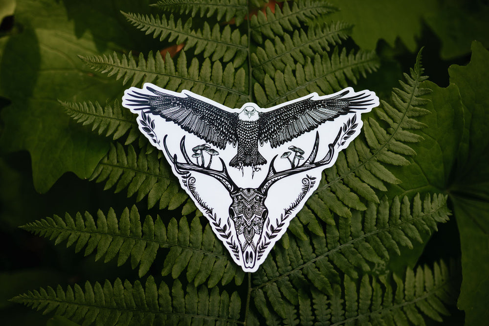 Eagle Deer Skull Sticker