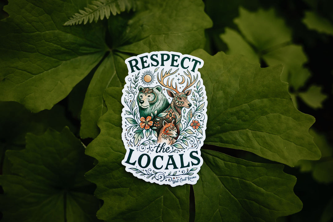 Respect The Locals Forest Animals Colourful Sticker