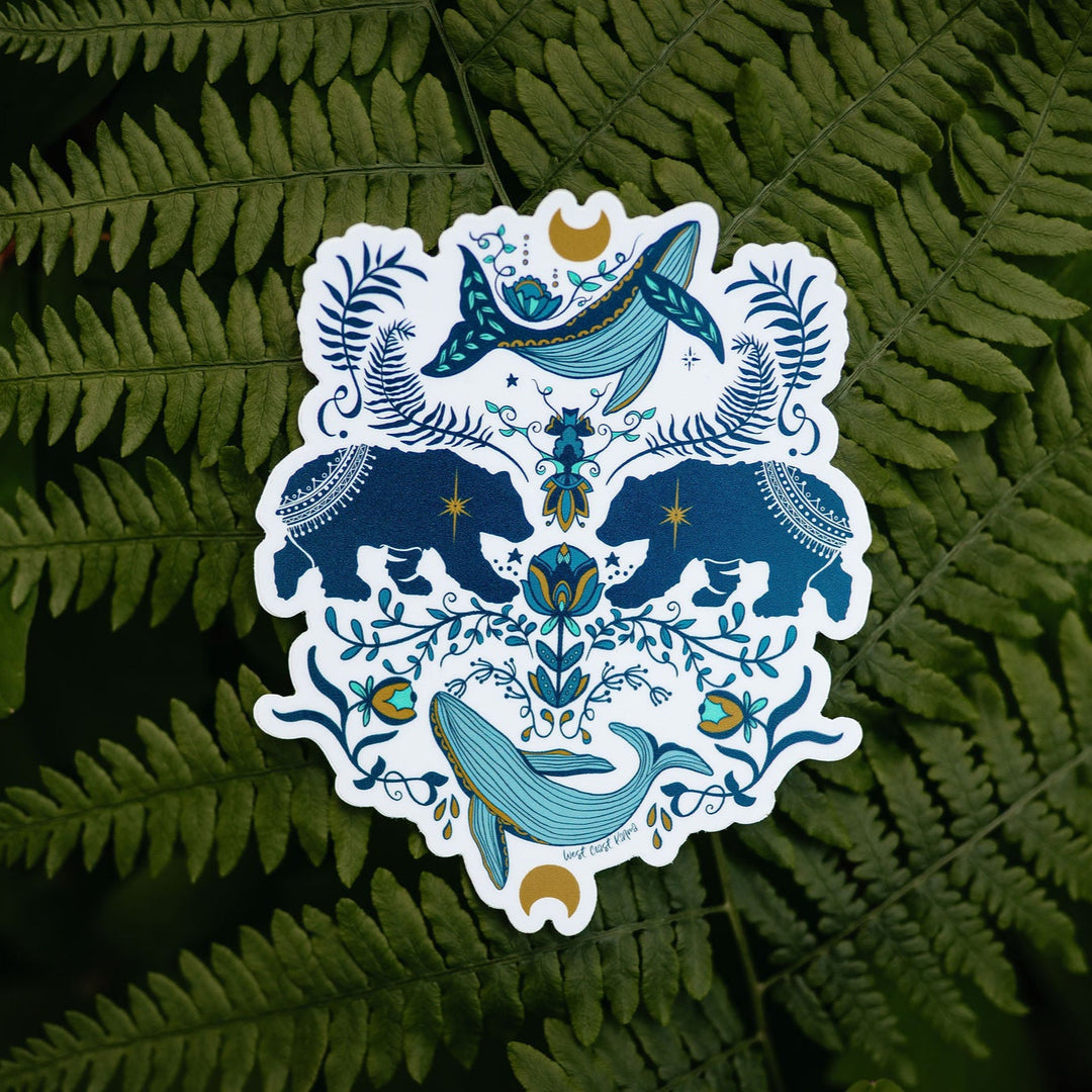 Cottage Bear Colourful Sticker