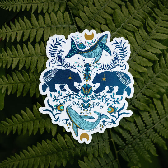 Cottage Bear Colourful Sticker