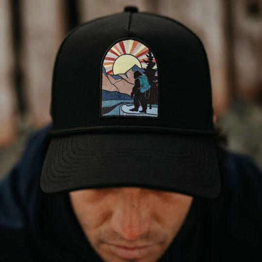 Hiking Sasquatch Performance Hat- Black