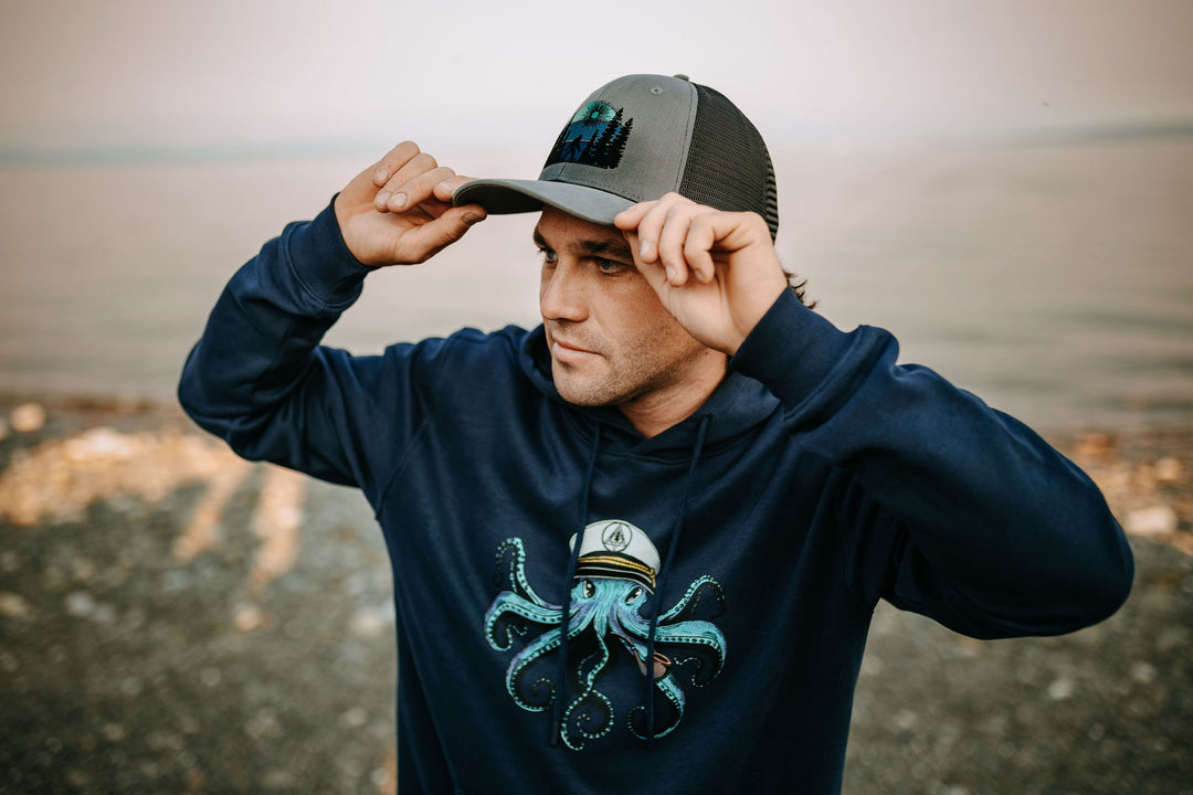 Sasquatch Stroll Trucker Hat- Grey/Black