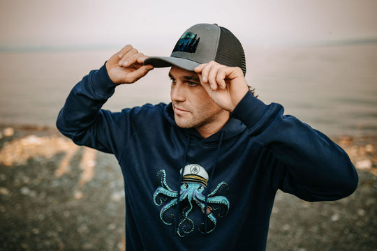 Sasquatch Stroll Trucker Hat- Grey/Black