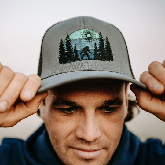 Sasquatch Stroll Trucker Hat- Grey/Black