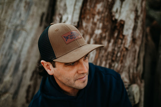 Salmon Trucker Hat- Brown/Black