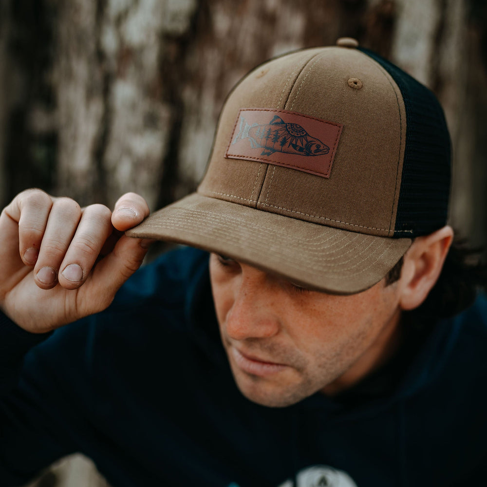 Salmon Trucker Hat- Brown/Black