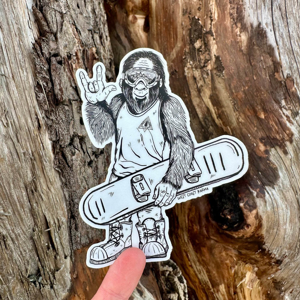 Snowboarding Sasquatch Sticker