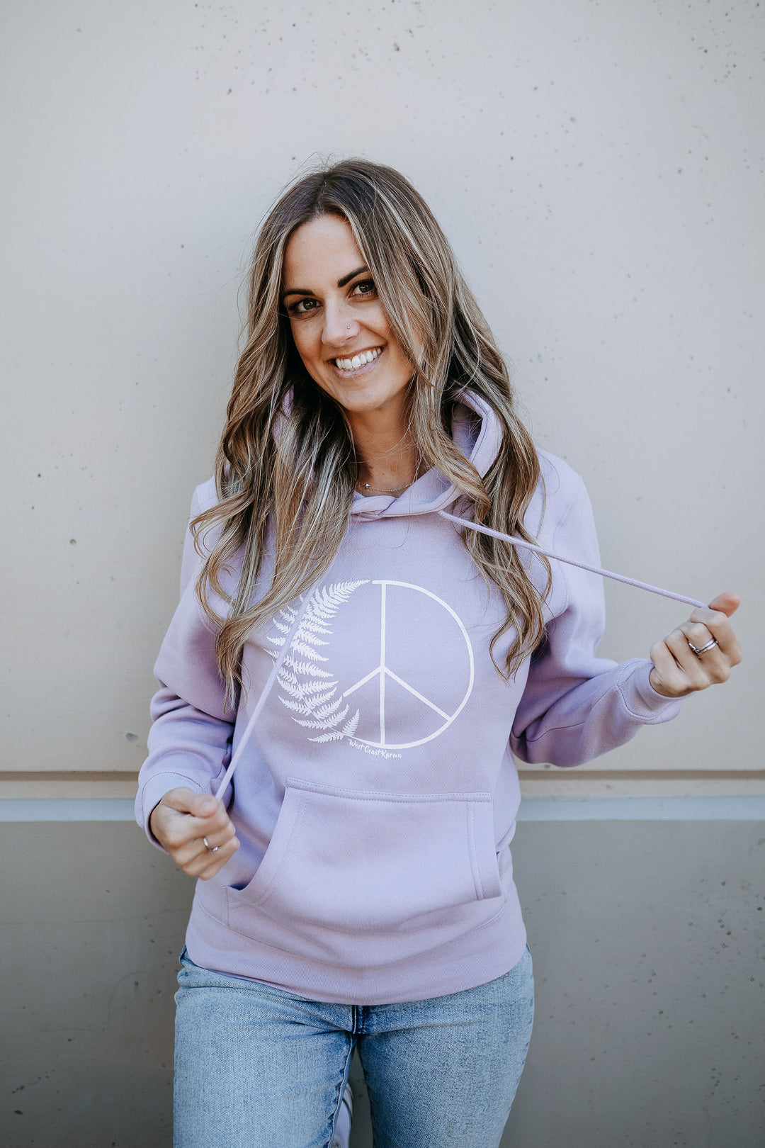 Fern Peace Plush Hoodie In Lilac