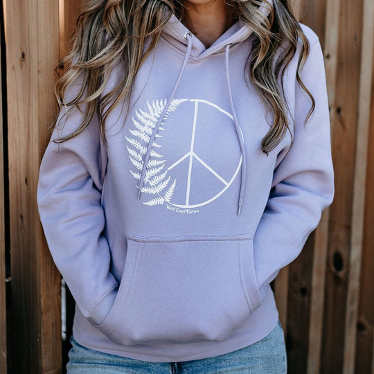 Fern Peace Plush Hoodie In Lilac