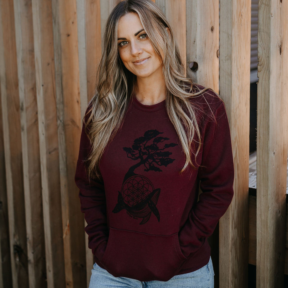 Arbutus Whale Pocket Crew in Maroon