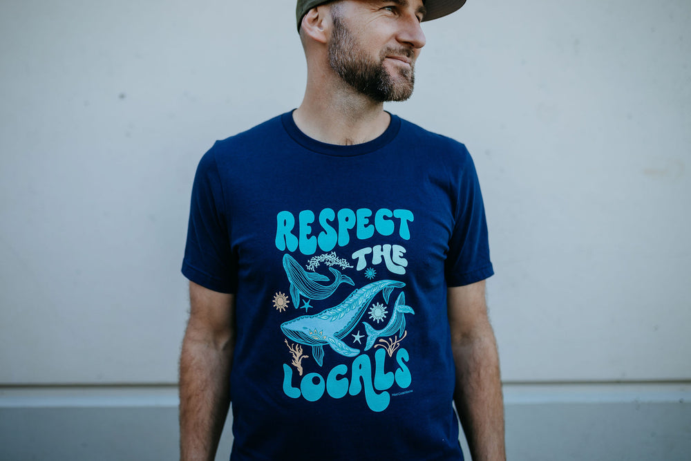 "Respect The Locals" Mens Tee in Navy