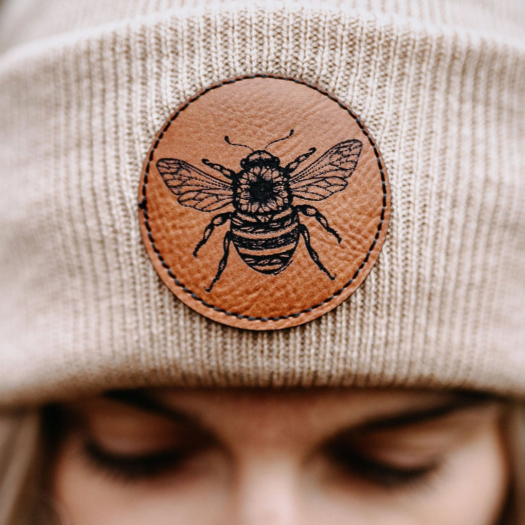 Sunflower Bee Toque in Tan