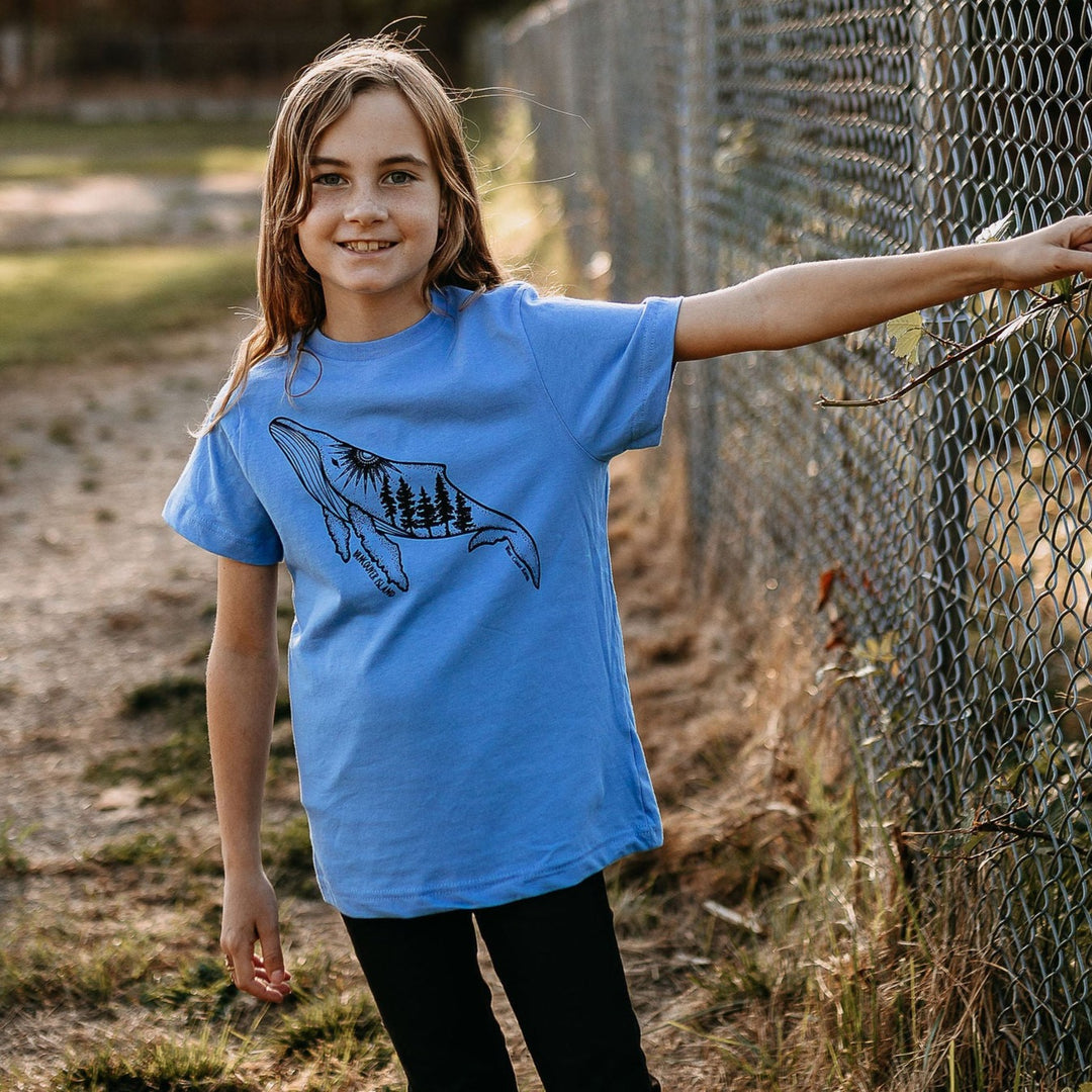 VI Humpback Kids/Youth Tee in Baby Blue