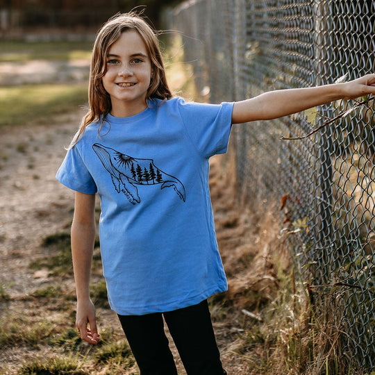 VI Humpback Kids/Youth Tee in Baby Blue