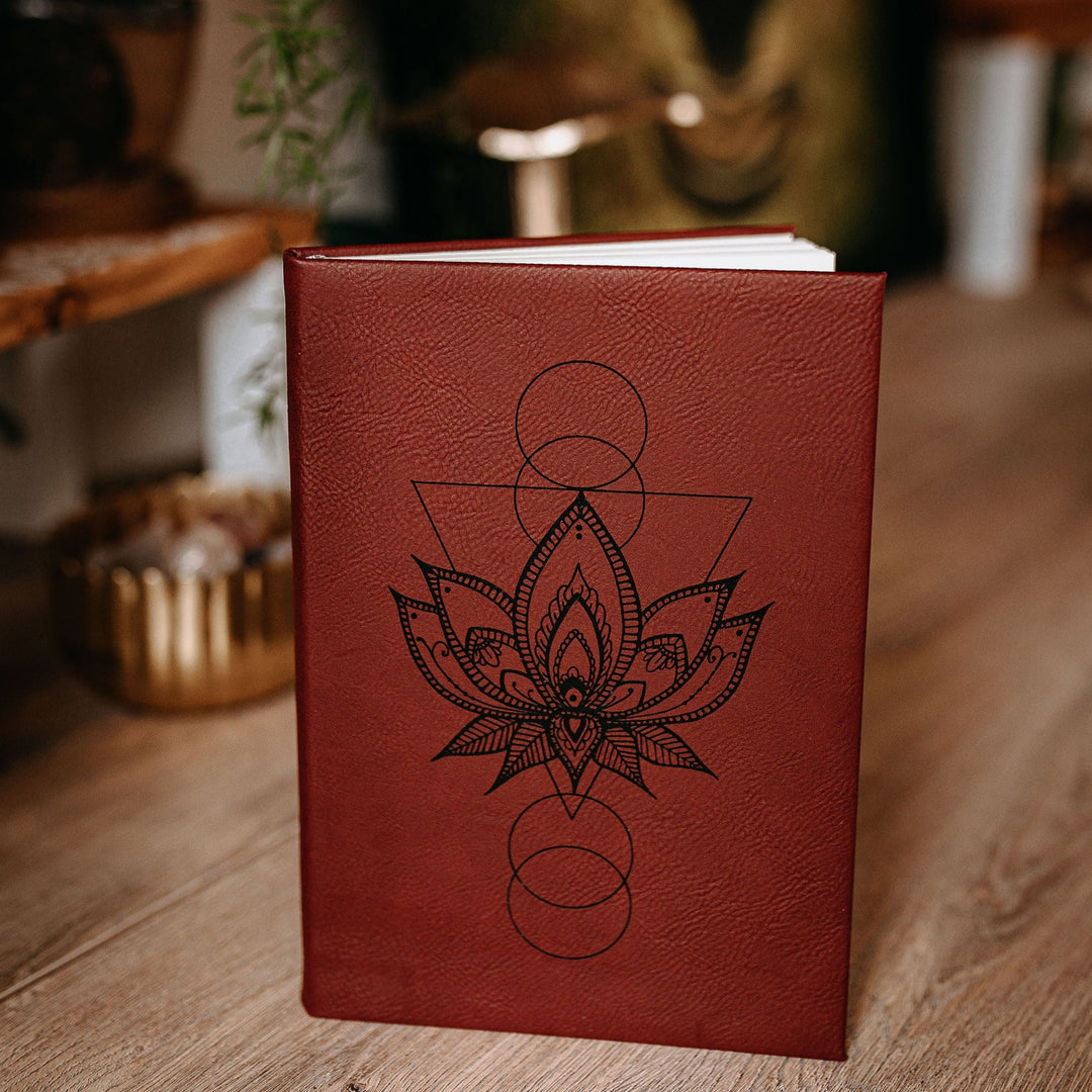 Geometric Lotus Burgundy Journal