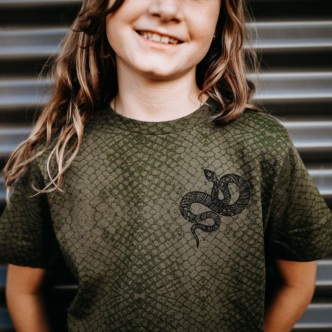 Snake Kids/Youth Tee in Reptile Green