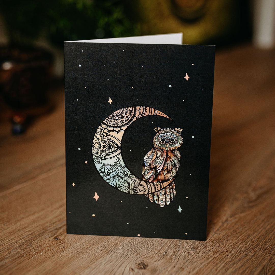 Galaxy Owl Greeting Card
