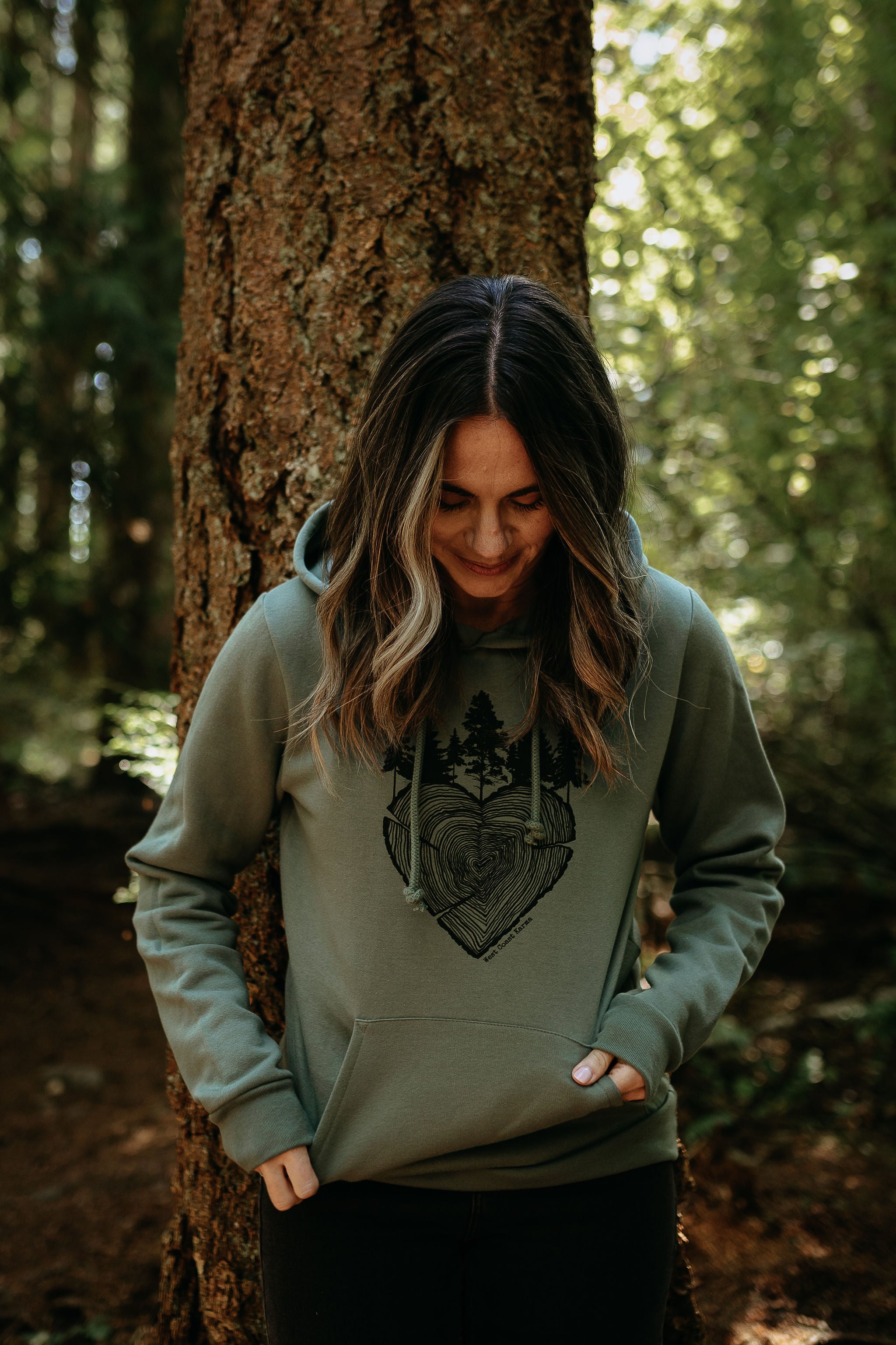 Heart Tree Round Hoodie in Sage *Made in Canada* – West Coast Karma Heart Tree Round Hoodie in Sage *Made in Canada* – West Coast Karma