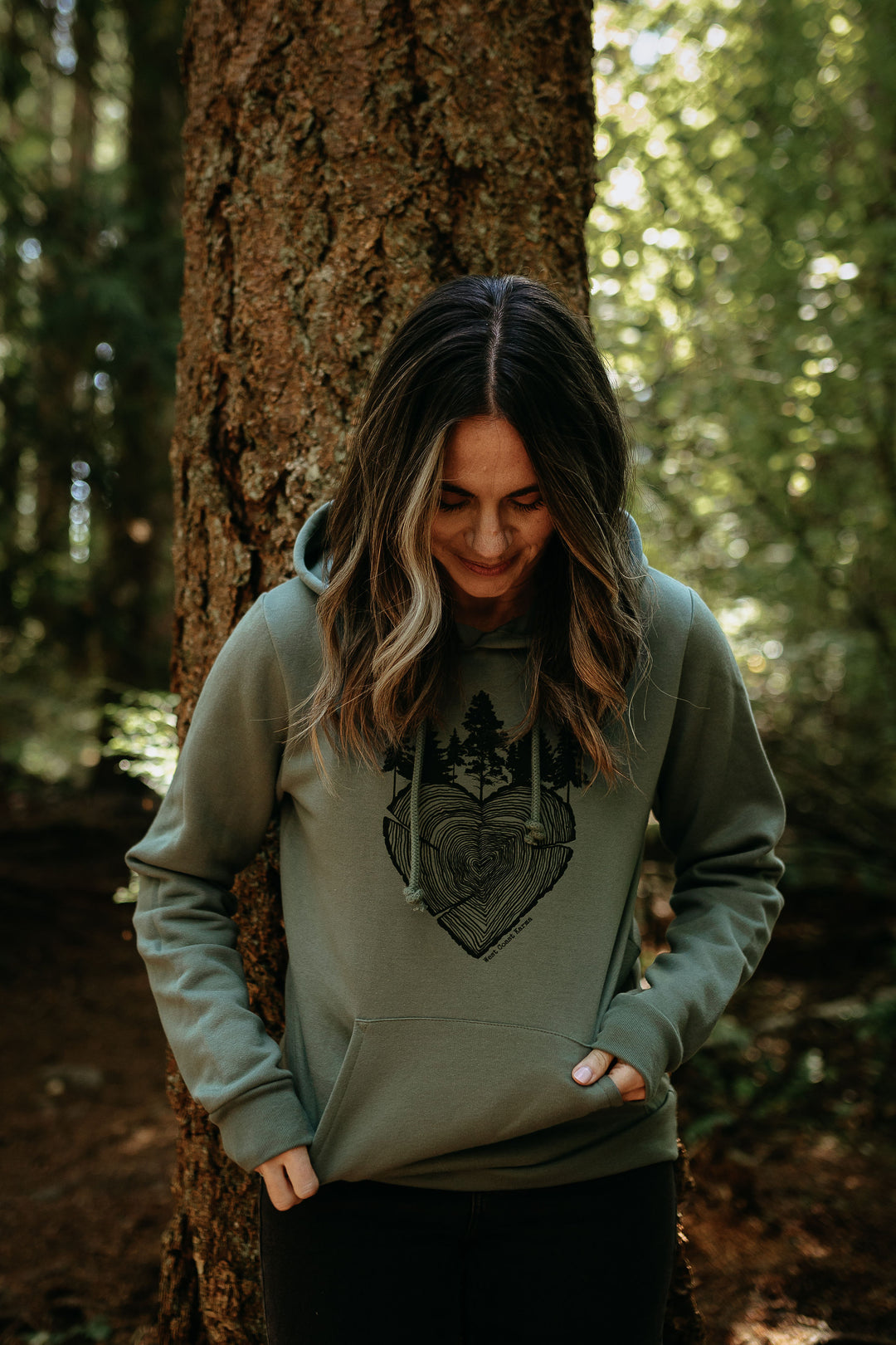 Heart Tree Round Hoodie in Sage *Made in Canada*