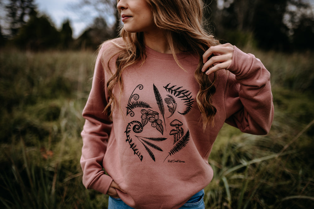West Coast Foliage Crew in Dusty Rose *Made in Canada*