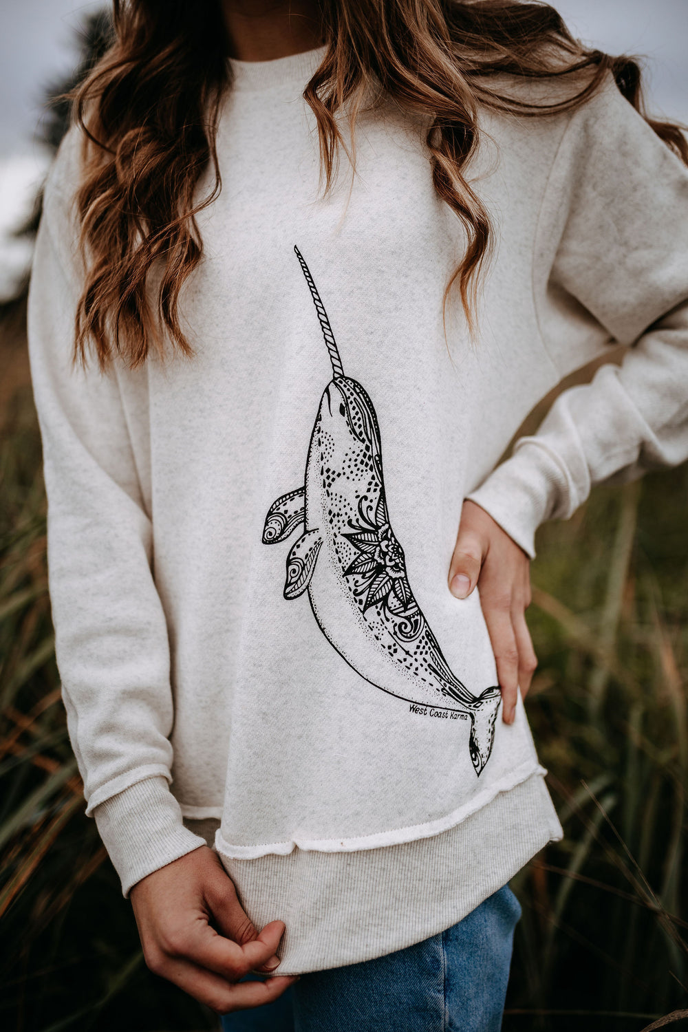 Narwhal Crewneck in Natural Heather