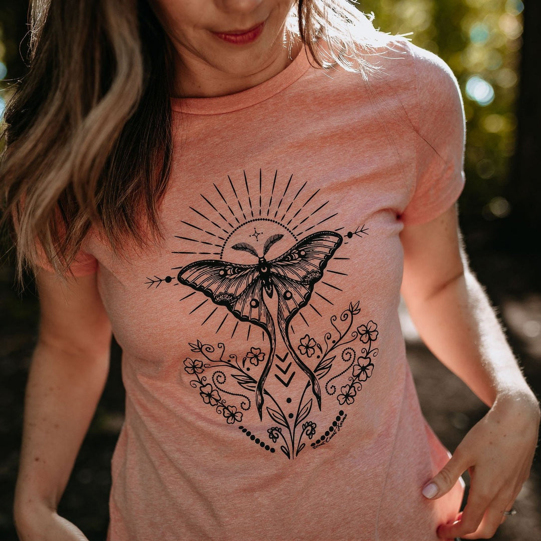 Luna Folk Art Relaxed Fit Tee in Sunset