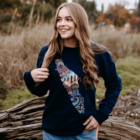 Vancouver Island Crewneck in Navy *Made In Canada*