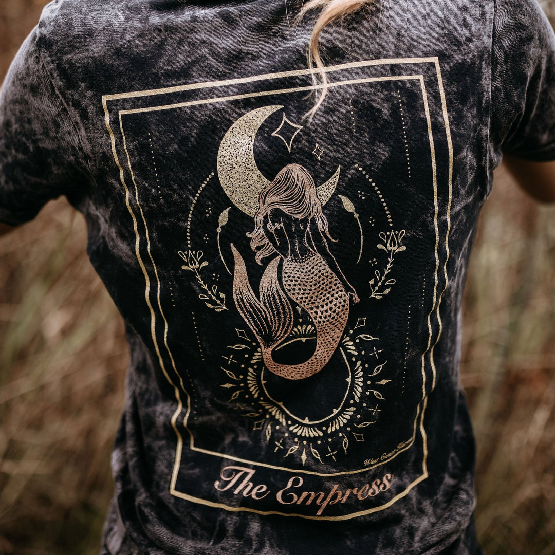 The Empress Vintage Style Unisex Tee in Cloud Black - 100% Cotton