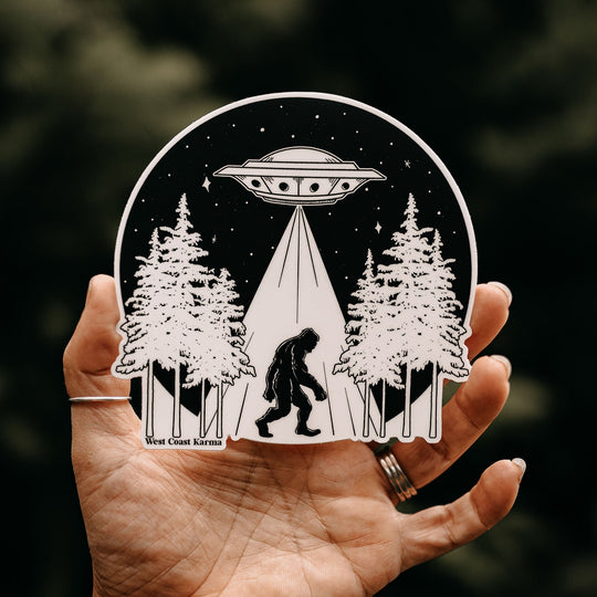 Sasquatch Alien Abduction Sticker
