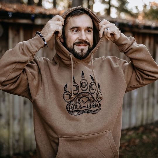 Bear Paw Heavyweight Hoodie in Brown