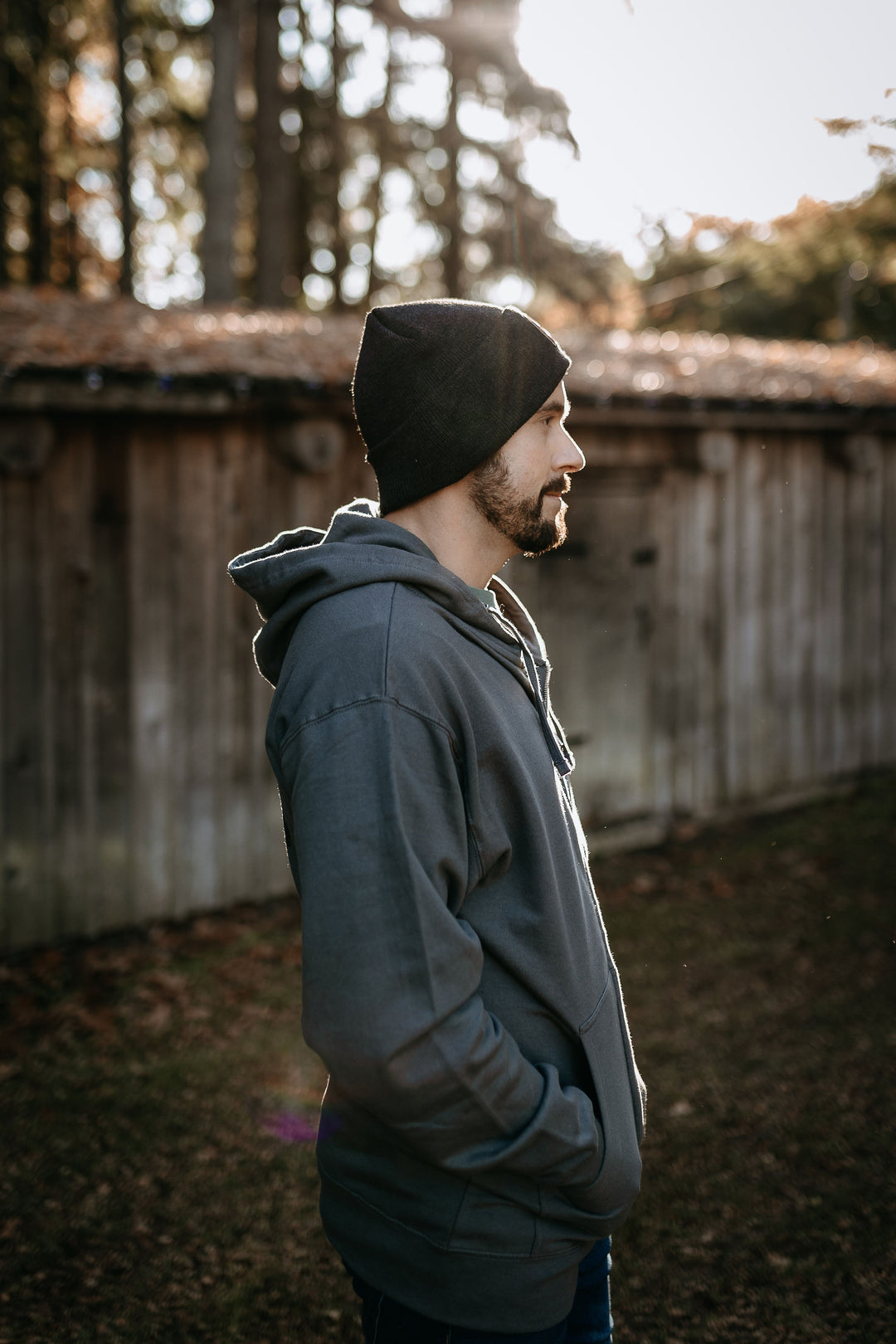 Vancouver Island Zip Up Hoodie in Charcoal Grey