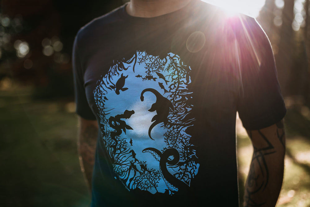 Cryptid Water Creatures Tee in Navy