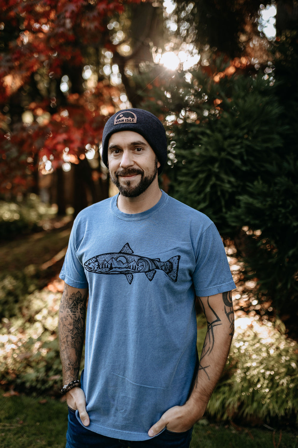 Atlantic Salmon Vintage Tee in Washed Slate Blue