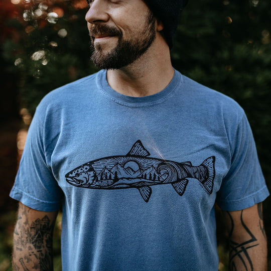 Atlantic Salmon Vintage Tee in Washed Slate Blue