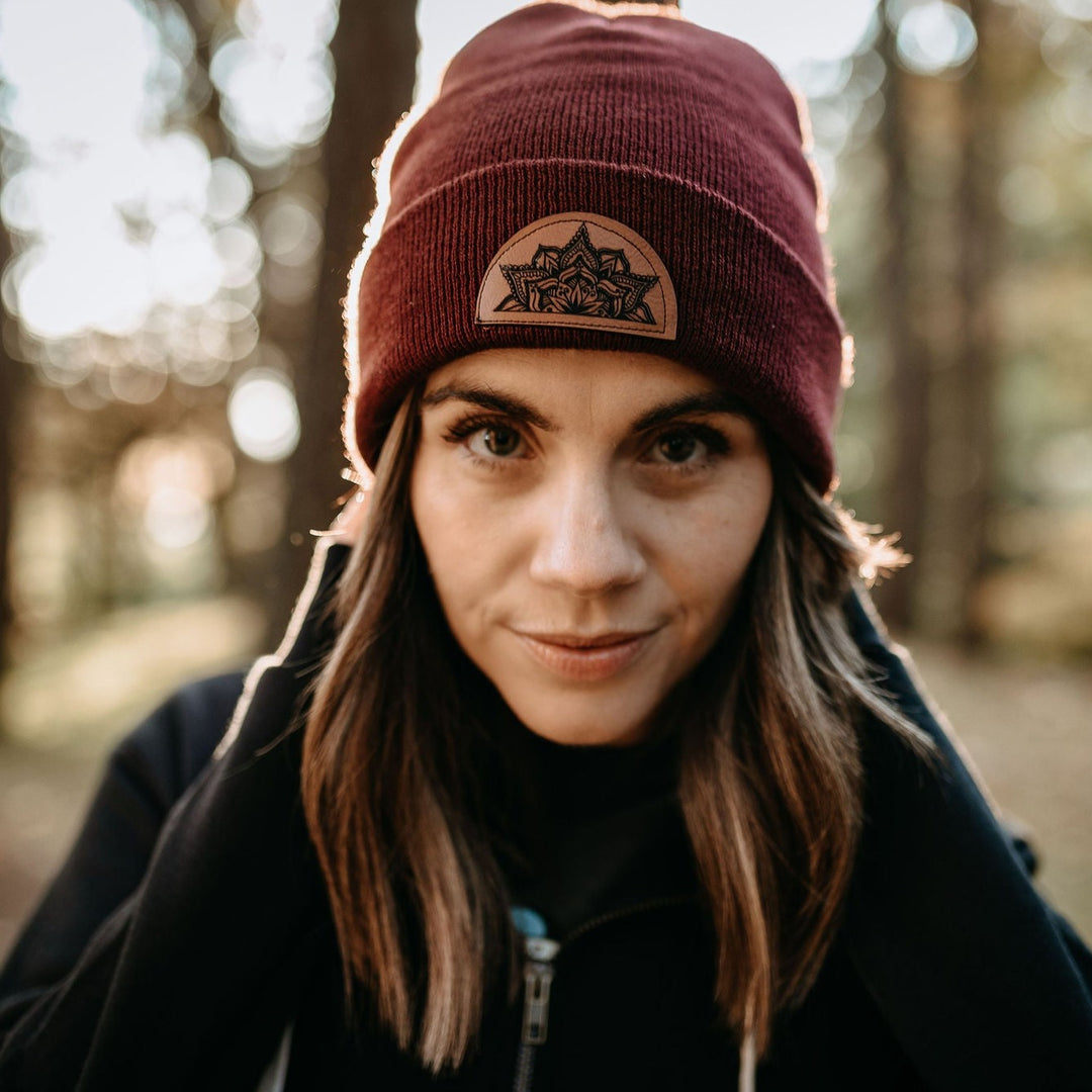 Mandala Toque in Burgundy