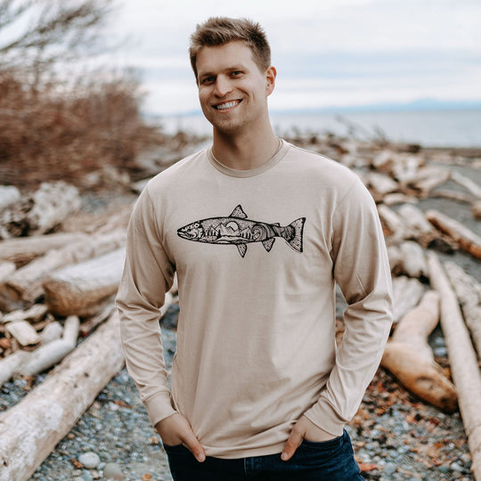 Atlantic Salmon L/S Tee in Tan