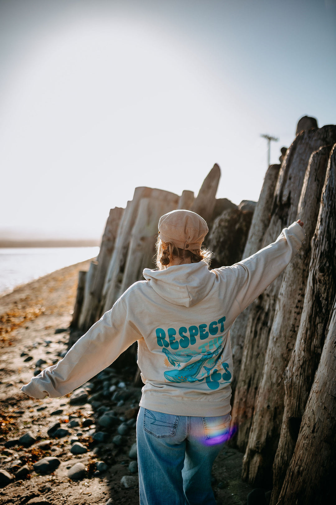 Respect The Locals Hoodie in Sand