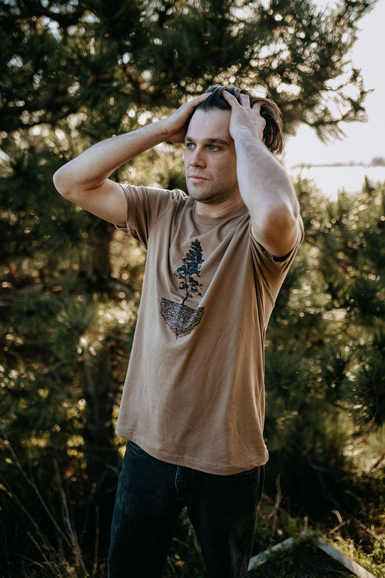 Tree Mycelium Tee in Vintage Brown
