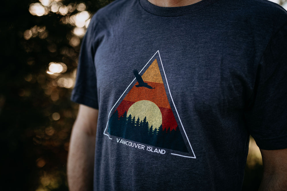 Sunset Eagle VI Tee in Heather Navy