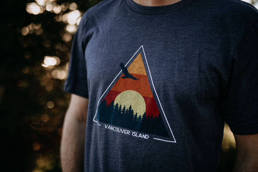 Sunset Eagle VI Tee in Heather Navy