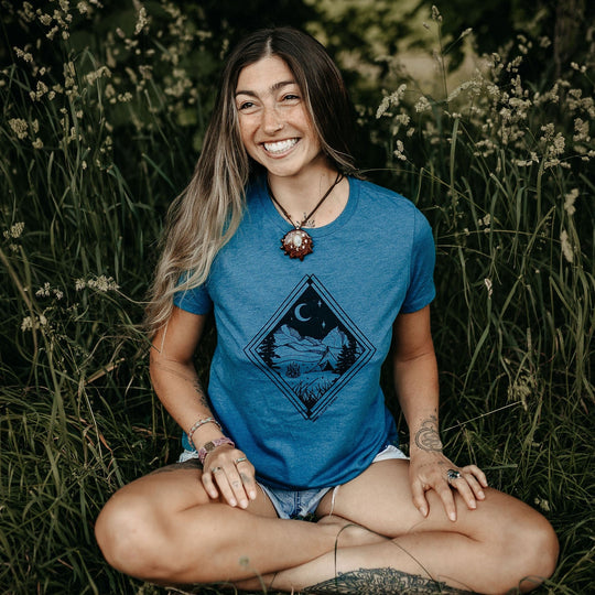 West Coast Camping Relaxed Fit Tee in Deep Teal