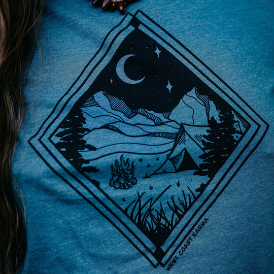 West Coast Camping Relaxed Fit Tee in Deep Teal