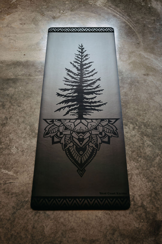 Tree Mandala Engraved Black on Black Yoga Mat 5mm