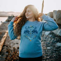 Cottage Bear Colourful Sweater in Stone Blue