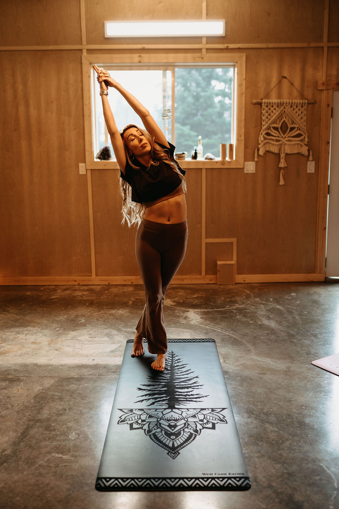 Tree Mandala Engraved Black on Black Yoga Mat 5mm