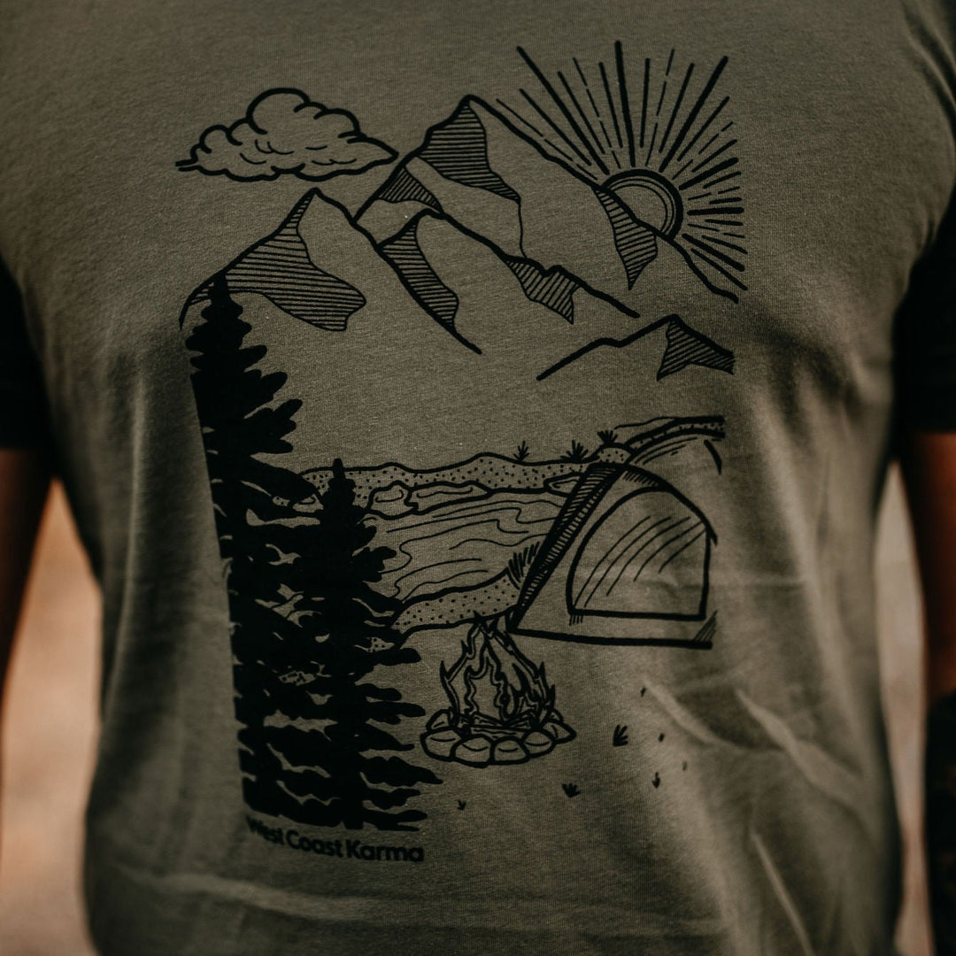 West Coast Camping Men's Tee in Military Green