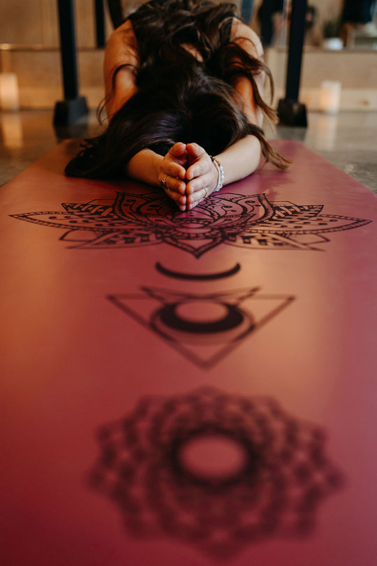 Lotus Chakra Engraved Plum Yoga Mat 5mm