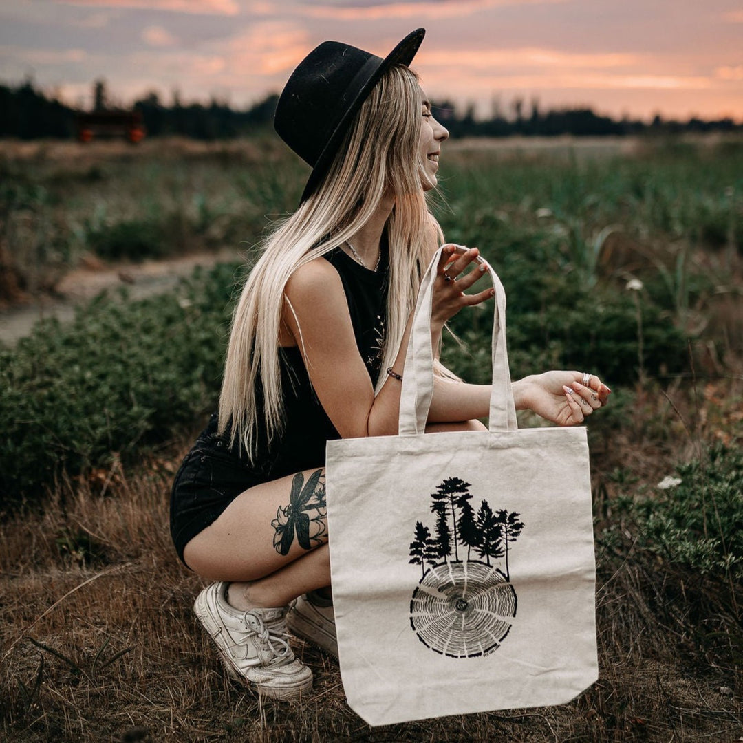 Tree Round 100% Recycled Cotton Canvas Tote