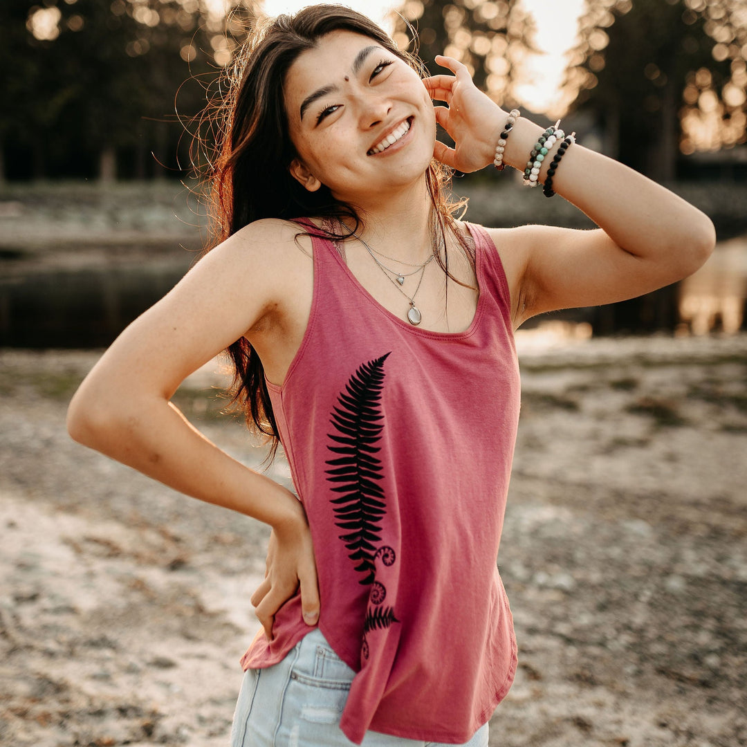 Forest Fern Tank in Rose Pink