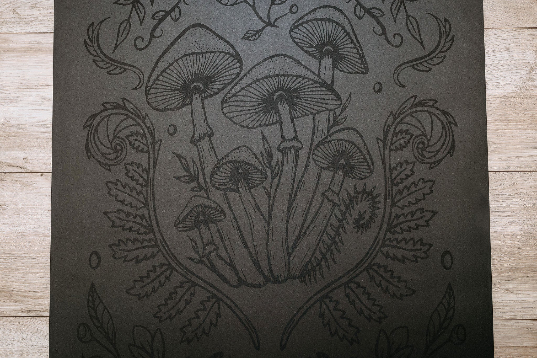 Cottage Mushroom Engraved Black Yoga Mat 5mm – West Coast Karma